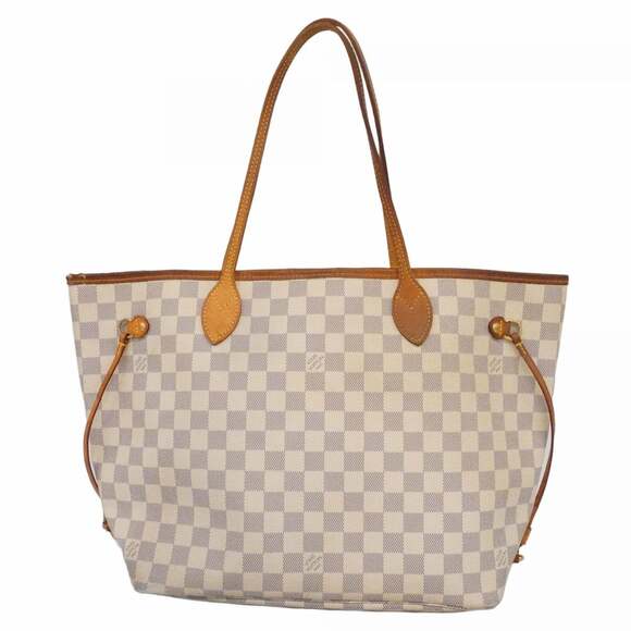 LOUIS VUITTON Handbags - Louis Vuitton Damier Azur Neverfull MM Tote Bag N51107 White Women's